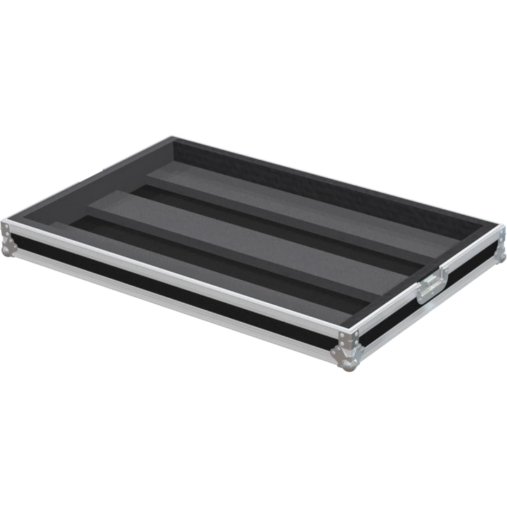 Empty interior of the flight case for Pioneer XDJ-RX3 showing precision CNC-cut foam for screen and jog wheel protection