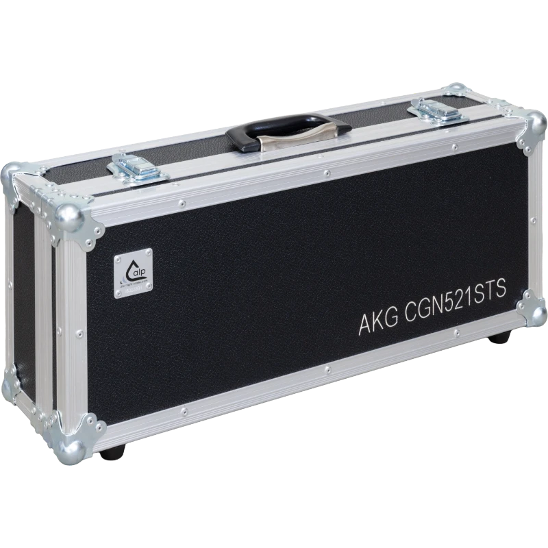 Front view of the professional compact flight case for AKG CGN521STS podium microphone set by ALP Flight Cases
