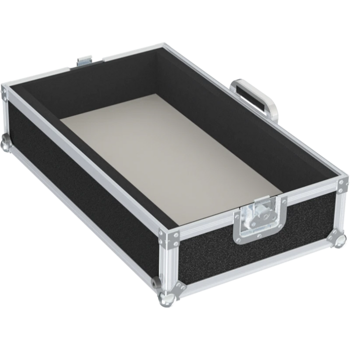 Empty interior of the flight case for Rane Seventy-Two showing precision CNC-cut foam for touchscreen and fader protection