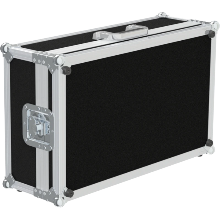 Rear view of the road case for Rane Seventy-Two showing heavy-duty hardware and 7mm birch plywood construction