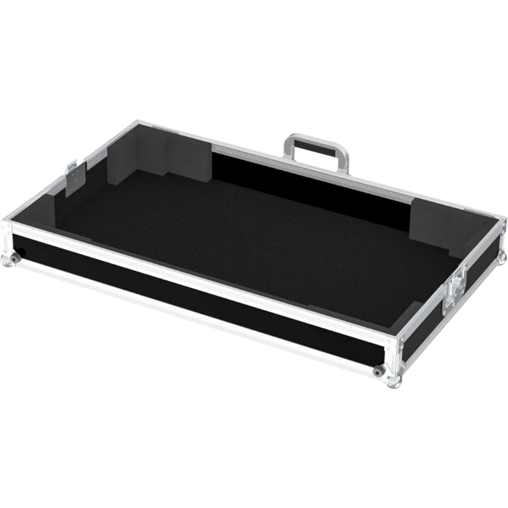 Empty interior of the flight case for Rane Twelve showing precision CNC-cut foam for platter and motor protection