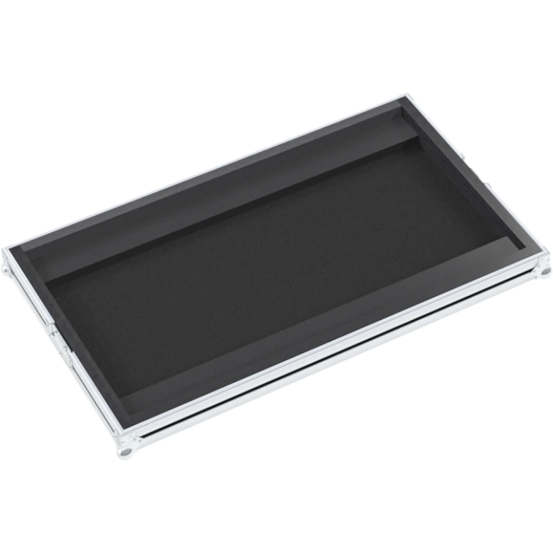 Empty interior of the flight case for Rane Twelve showing precision CNC-cut foam for platter and motor protection