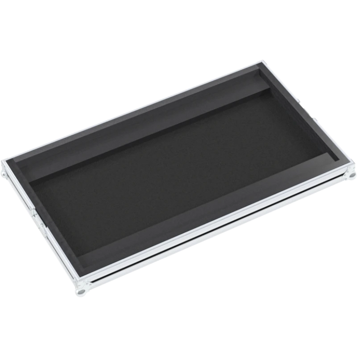 Empty interior of the flight case for Rane Twelve showing precision CNC-cut foam for platter and motor protection