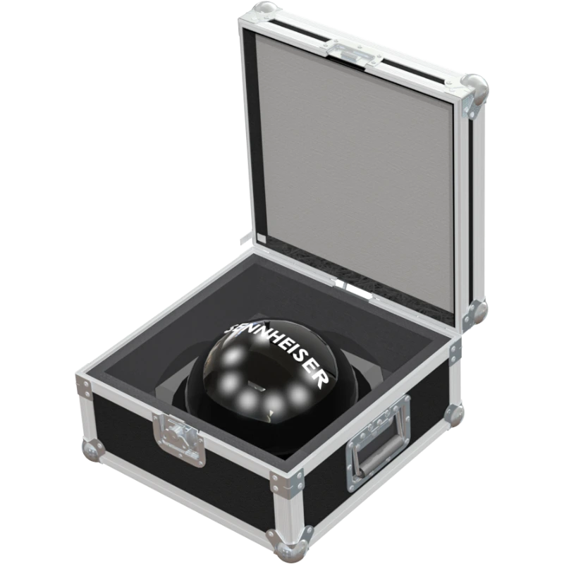 Sennheiser A 5000-CP antenna safely secured inside its custom CNC-cut foam interior for RF equipment protection