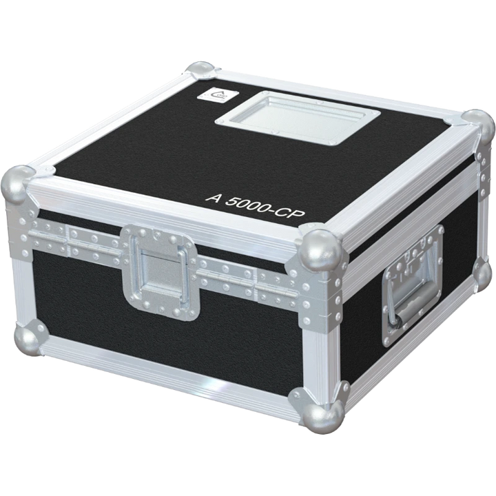 Rear view of the protective road case for Sennheiser A 5000-CP showing 7mm birch plywood and compact hardware
