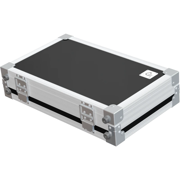 Rear view of the road case for Sennheiser G4 receiver showing 7mm birch plywood and reinforced hardware