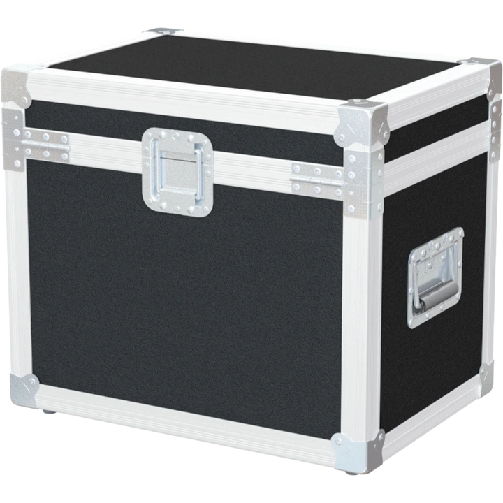 Rear view of the DJ combo road case for Pioneer CDJ and DJM setup showing cable management and 9mm birch plywood