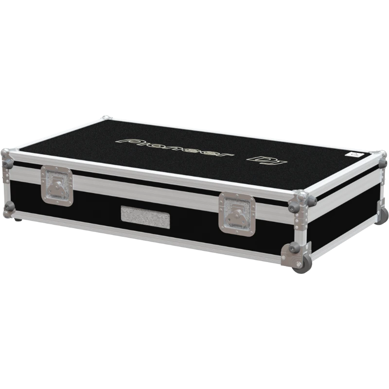 Rear view of the DJ combo road case for Pioneer XDJ and DJM-700 setup showing cable management and 9mm birch plywood
