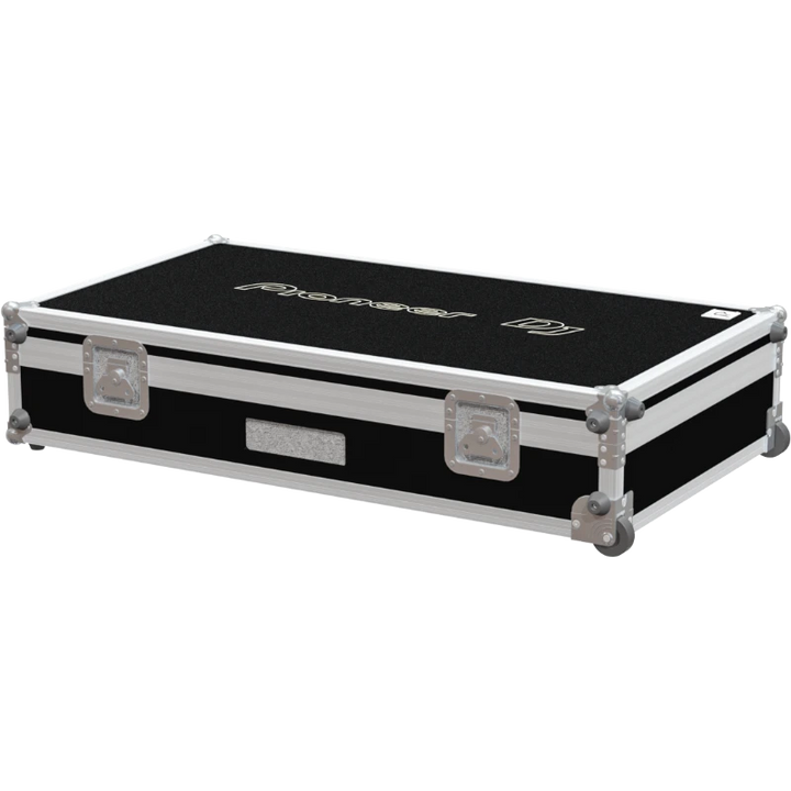 Rear view of the DJ combo road case for Pioneer XDJ and DJM-700 setup showing cable management and 9mm birch plywood