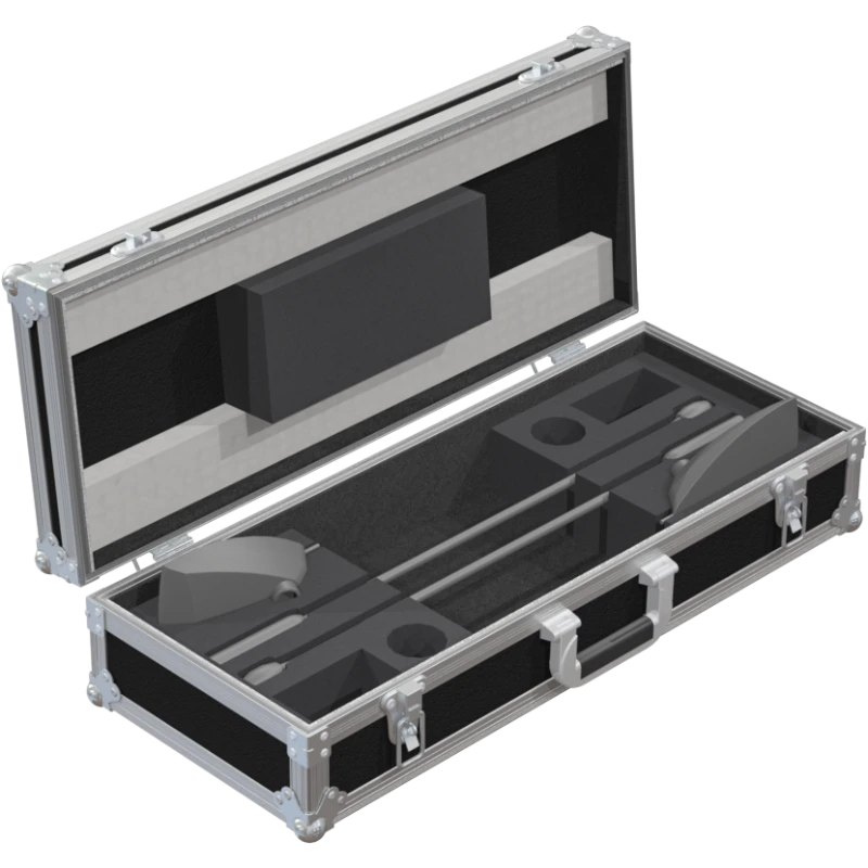 Shure MX418 microphone and two desktop bases safely secured inside custom CNC foam for professional conferencing