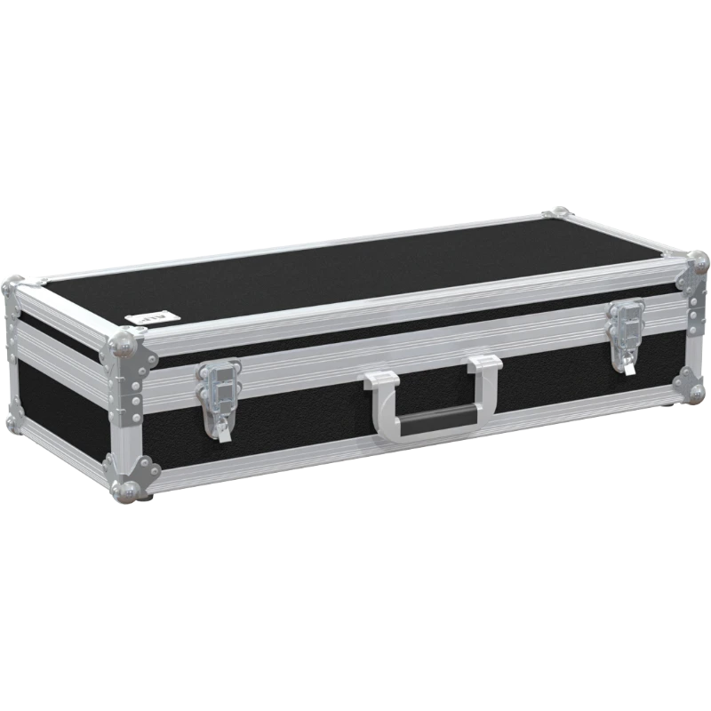 Front view of the professional flight case for Shure MX418 gooseneck microphone and two desktop bases by ALP Flight Cases