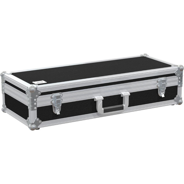 Front view of the professional flight case for Shure MX418 gooseneck microphone and two desktop bases by ALP Flight Cases