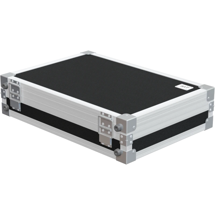 Rear view of the road case for Shure QLXD4 receiver and handheld mic showing 7mm birch plywood construction