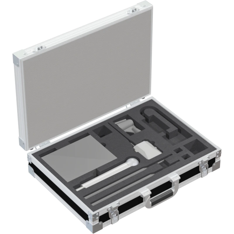 Shure QLXD4E receiver and handheld transmitter safely secured in custom CNC-cut foam interior for professional touring