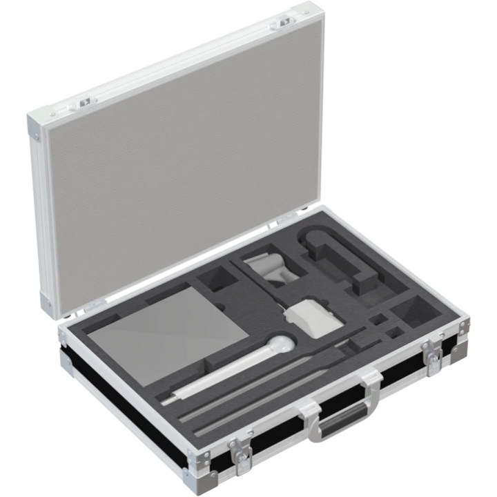 Shure QLXD4E receiver and handheld transmitter safely secured in custom CNC-cut foam interior for professional touring