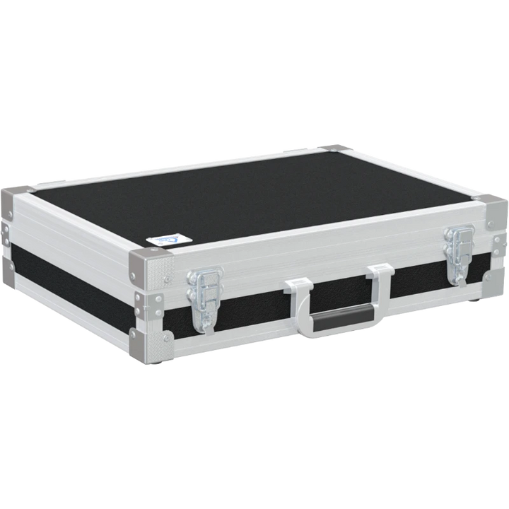 Front view of the professional touring flight case for Shure QLXD4E digital wireless receiver by ALP Flight Cases