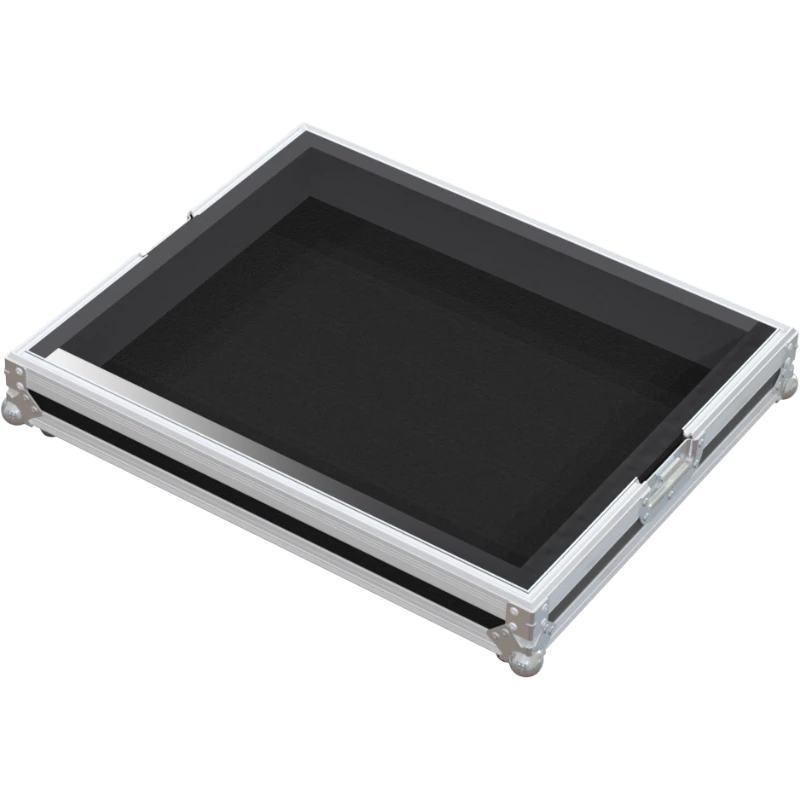 Empty interior of the flight case for Technics SL-1210 MK5 showing precision CNC-cut foam for tonearm protection