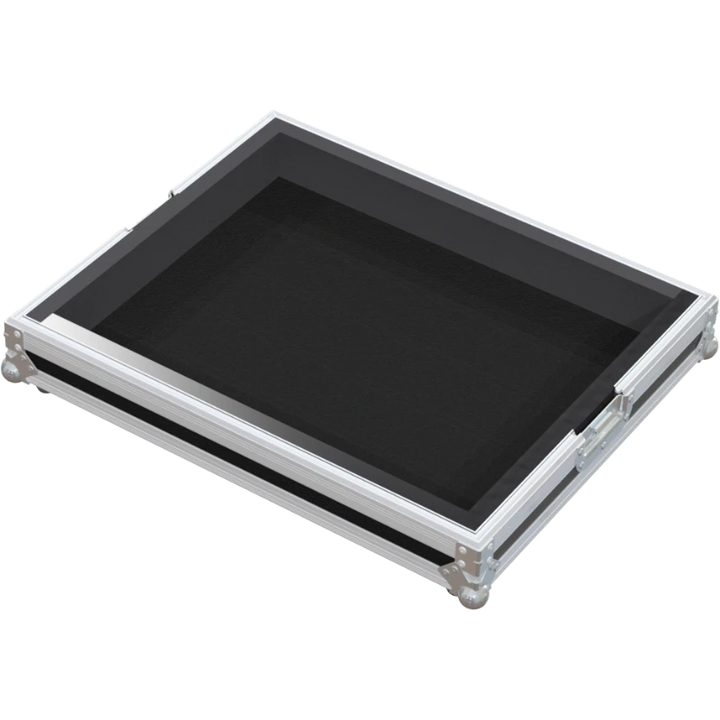 Empty interior of the flight case for Technics SL-1210 MK5 showing precision CNC-cut foam for tonearm protection