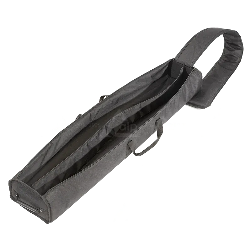 View of the open protective bag without the equipment, highlighting the 11mm foamed Cordura and dual zipper system