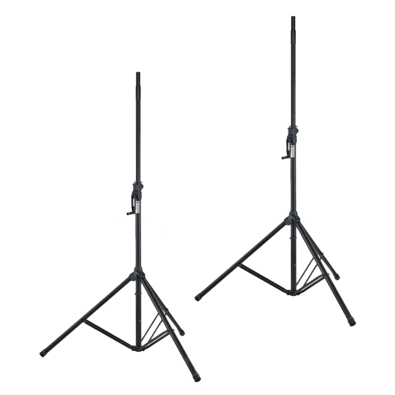 Standalone view of the 2x Gravity SP4722B speaker stands before packing