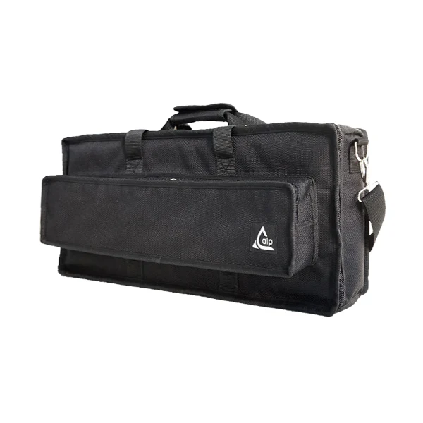 Front right perspective view of the ALP Bags professional protective bag for the JAM Pedals 2020 NAMM pedalboard