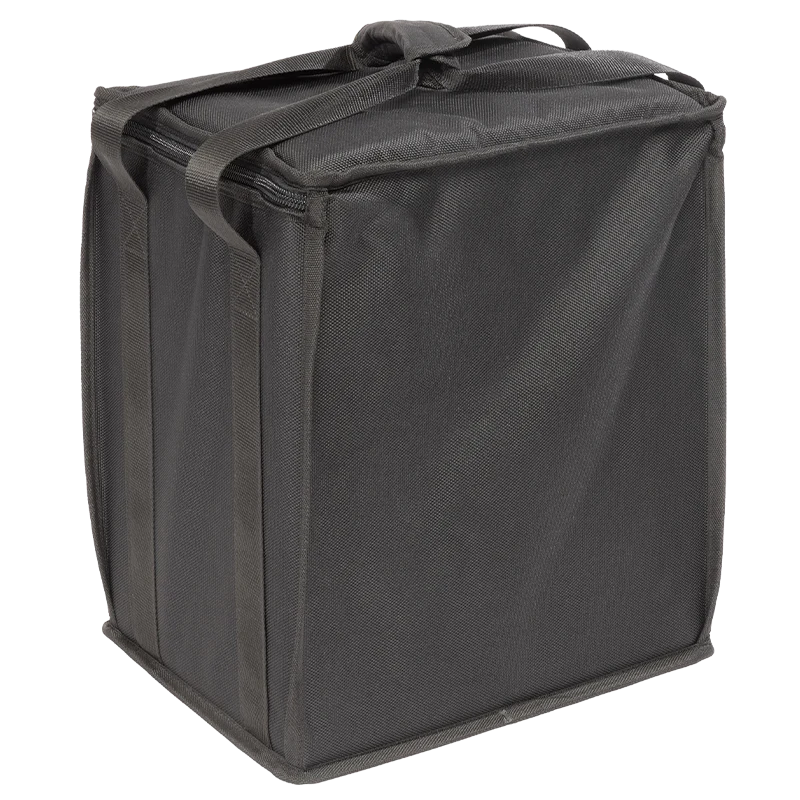 Professional equipment bag rear view, showcasing reinforced finishing borders and accessory pocket by ALP.