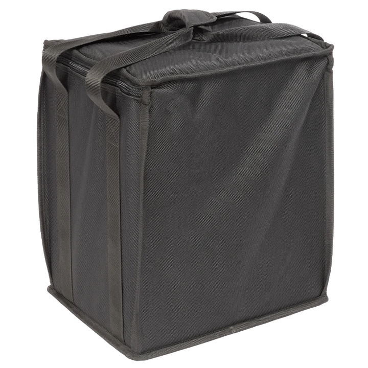 Professional equipment bag rear view, showcasing reinforced finishing borders and accessory pocket by ALP.
