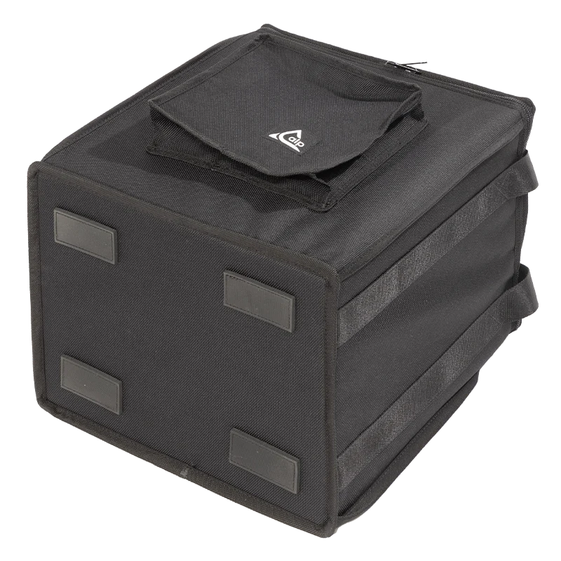Close-up detail of the heavy-duty 10mm zipper and carrying handle on the ALP equipment bag.