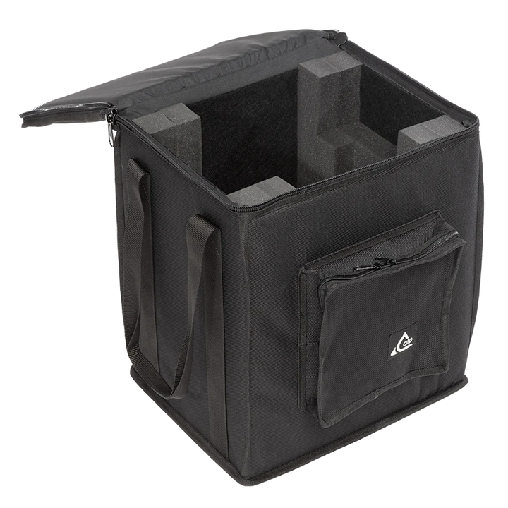 Interior view of the professional bag, highlighting the rigid 3mm CP structure and custom LD 29 foam cavity for the fixture.