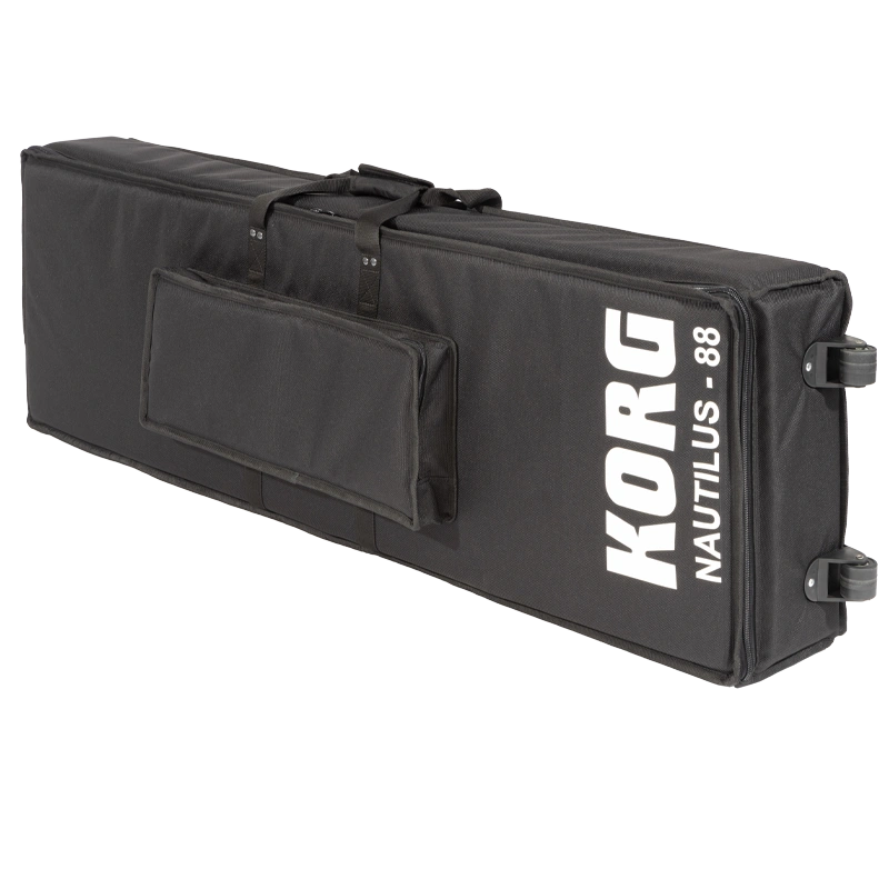 Front right perspective view of the ALP Bags professional protective bag for the Korg Nautilus 88
