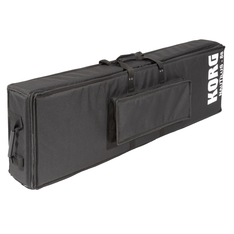 Front left perspective view of the 1500D Cordura transport bag, highlighting the accessory pocket
