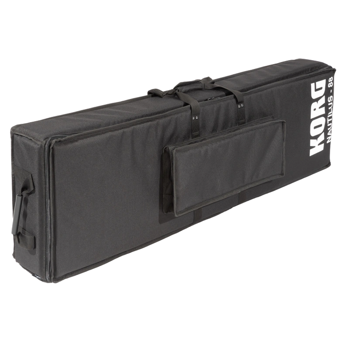 Front left perspective view of the 1500D Cordura transport bag, highlighting the accessory pocket