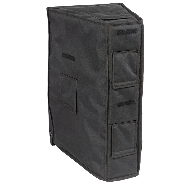 Professional speaker cover rear and side view, showcasing access hatches for handles and rear connectors on the ALP cover