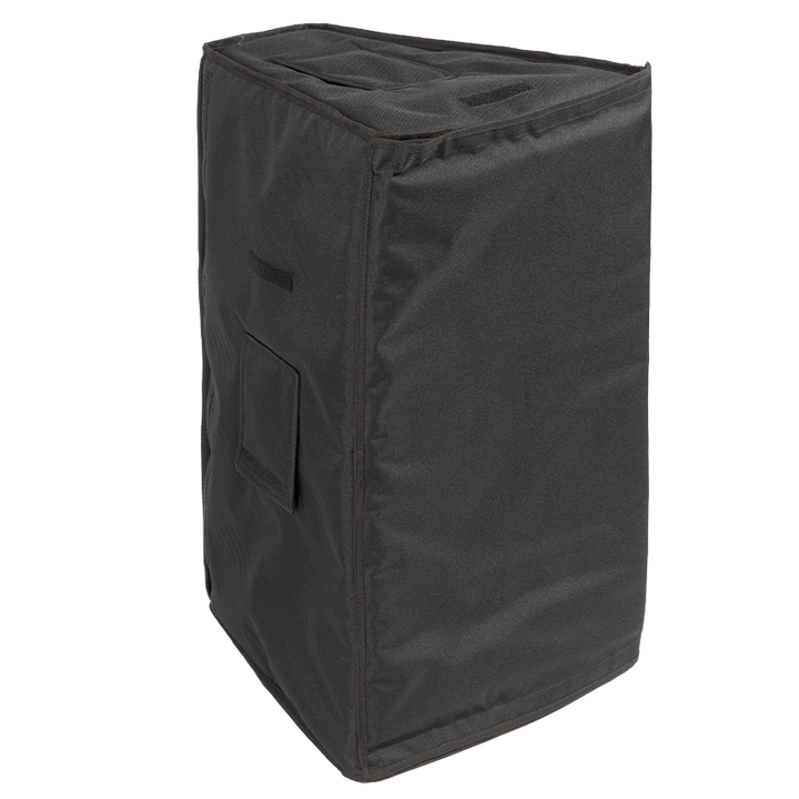 Professional Plug and Play cover front view, featuring durable 1500 Denier Cordura with velcro flap closed for an L-Acoustics A15 Wide by ALP Bags