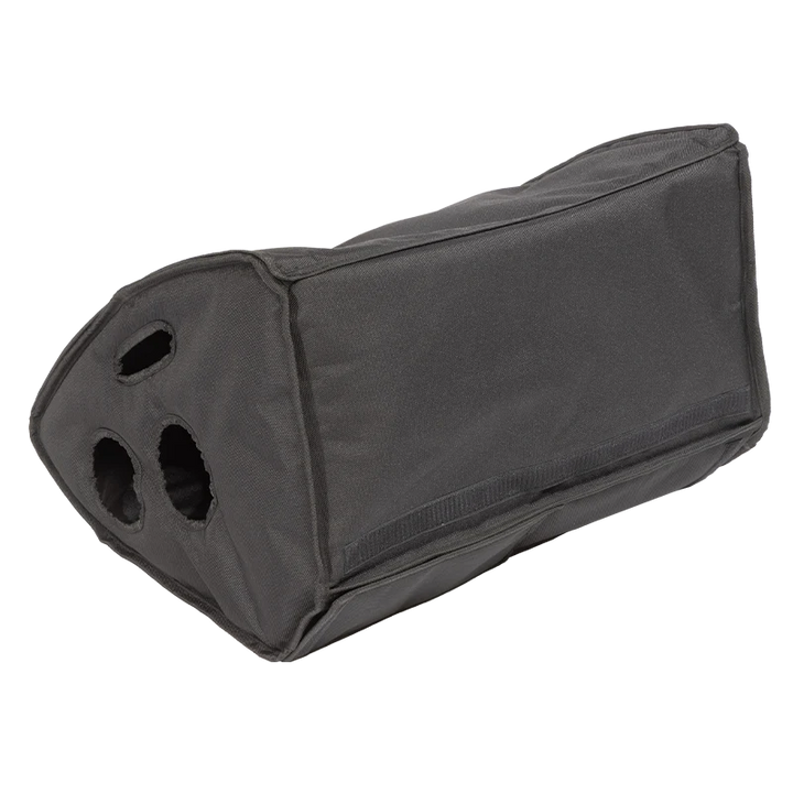 Professional speaker cover rear and side view, showcasing access hatches for handles and rear connectors on the ALP cover