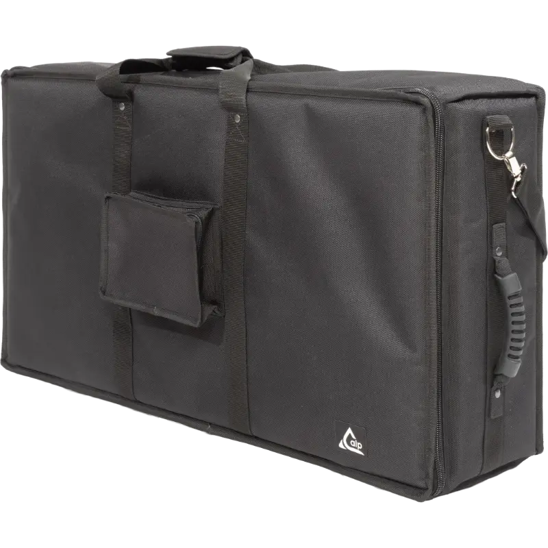 Professional custom fit cover front view, featuring durable 1500 Denier Cordura and an exterior pocket for a MA Lighting grandMA3 compact XT by ALP Covers