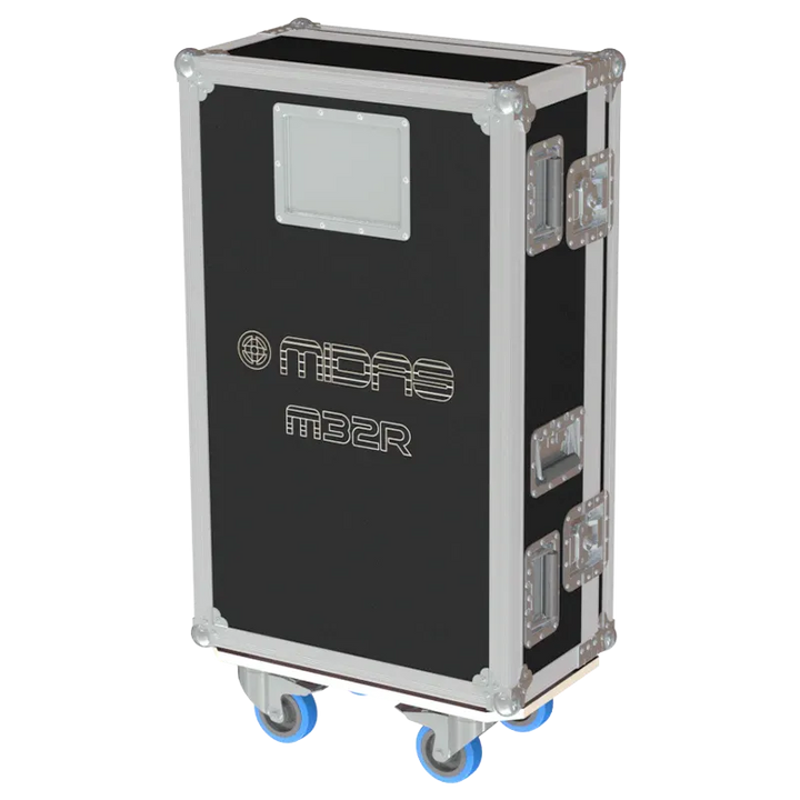 MIDAS M32R - SERIE III - WHEELS LATERAL SIDE VIEW FLIGHT CASE