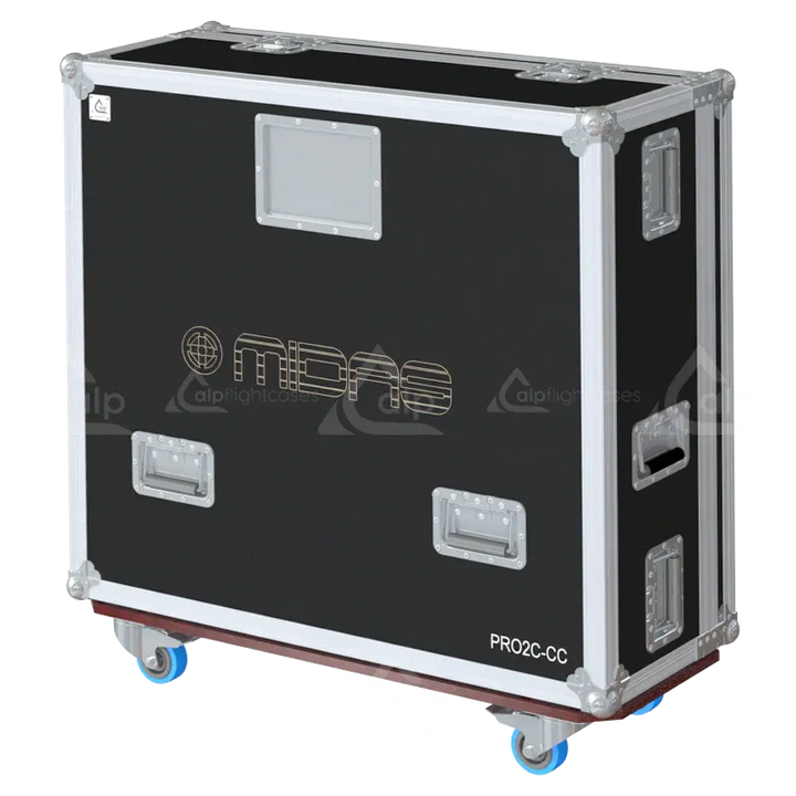 Midas PRO2C-CC Series II Case with Doghouse and Wheels lateral view closed