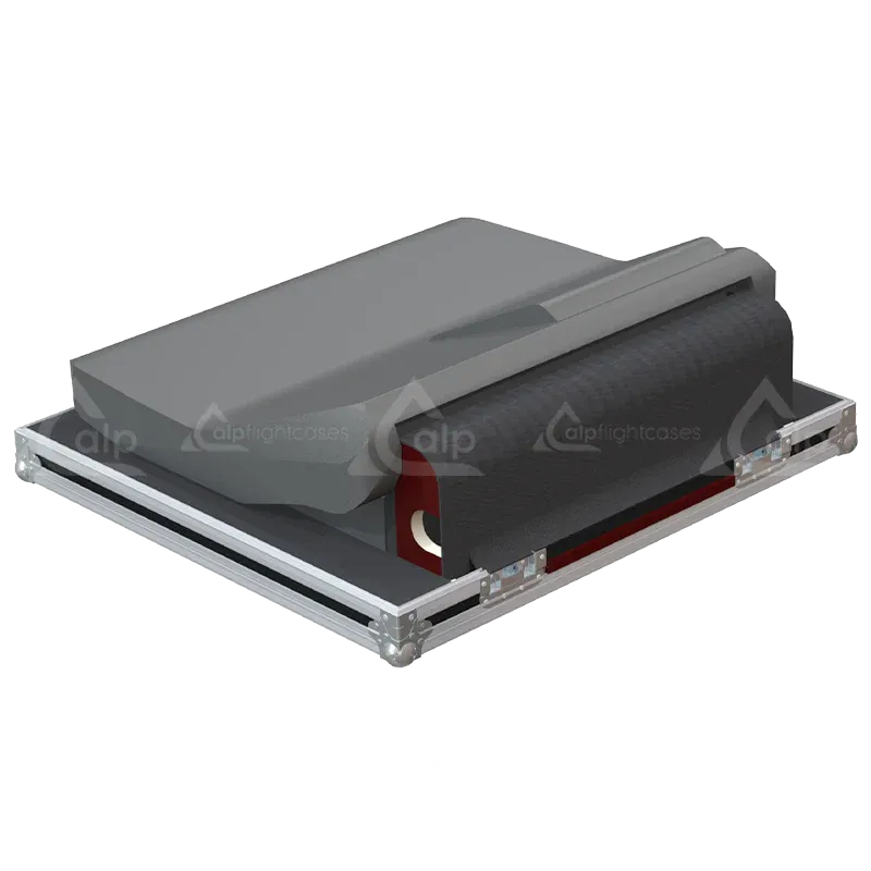 Midas PRO2C-CC Series II Case with Doghouse and Wheels lateral top view open