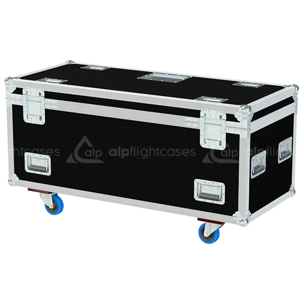 Professional flight case rear view, showcasing structural integrity and touring-grade finishing for Moffey lighting by ALP Flight Cases.