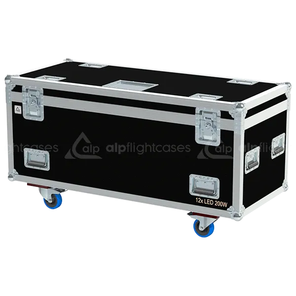 Professional flight case rear view, showcasing structural integrity and touring-grade finishing for Moffey lighting by ALP Flight Cases.