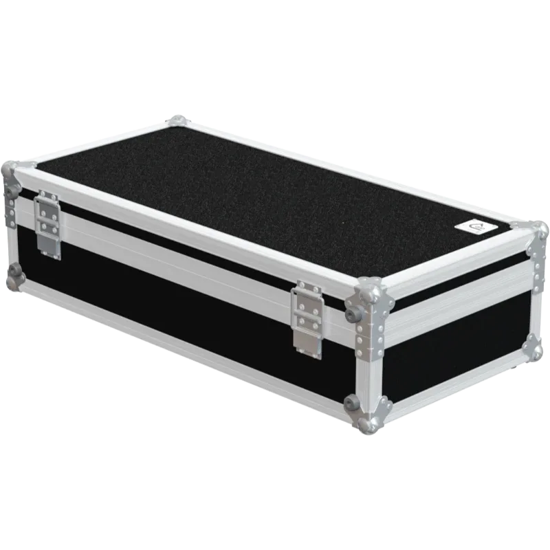 Rear view of the road case for Audio-Technica and Shure conference kits showing 7mm birch plywood construction