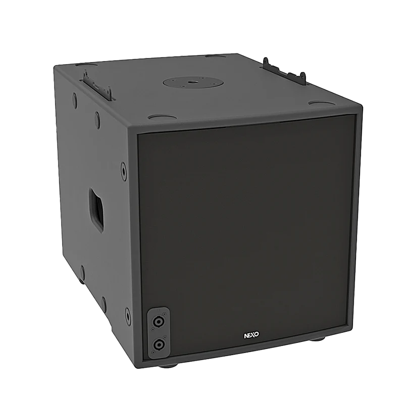 NEXO MSUB12 professional subwoofer shown separately without its protective cover.