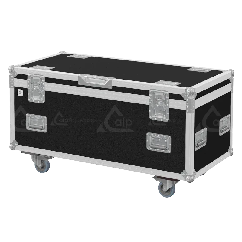 Professional flight case front view, featuring durable construction and high-quality hardware for 2x Portman S-Tribe by ALP Flight Cases.