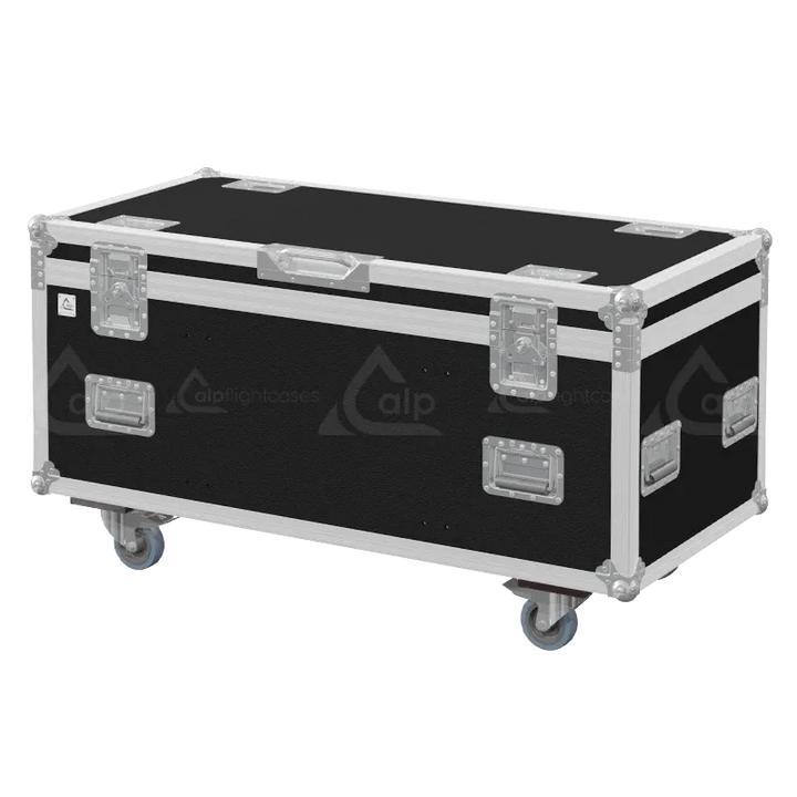 Professional flight case front view, featuring durable construction and high-quality hardware for 2x Portman S-Tribe by ALP Flight Cases.