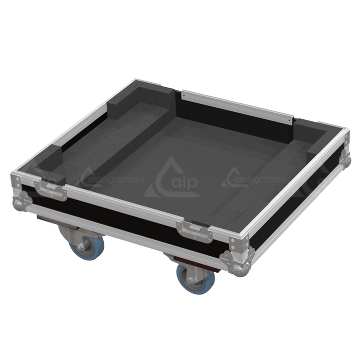Open view of the projector flight case interior highlighting the custom shock-absorbing foam lining precisely engineered for the Epson EB-L1750U optics and chassis