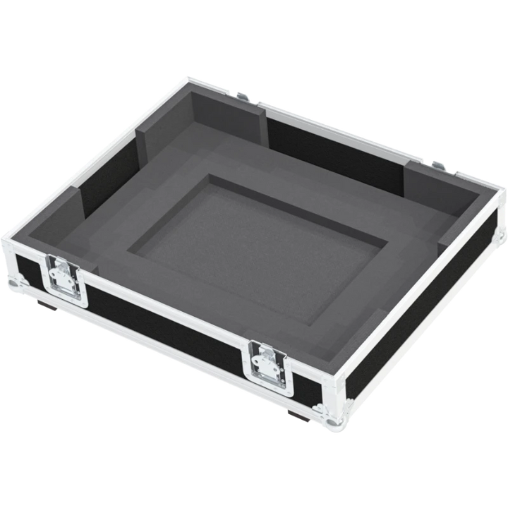 Open view of the projector flight case interior highlighting the custom shock-absorbing foam lining precisely engineered for the NEC NC1000C optics and chassis