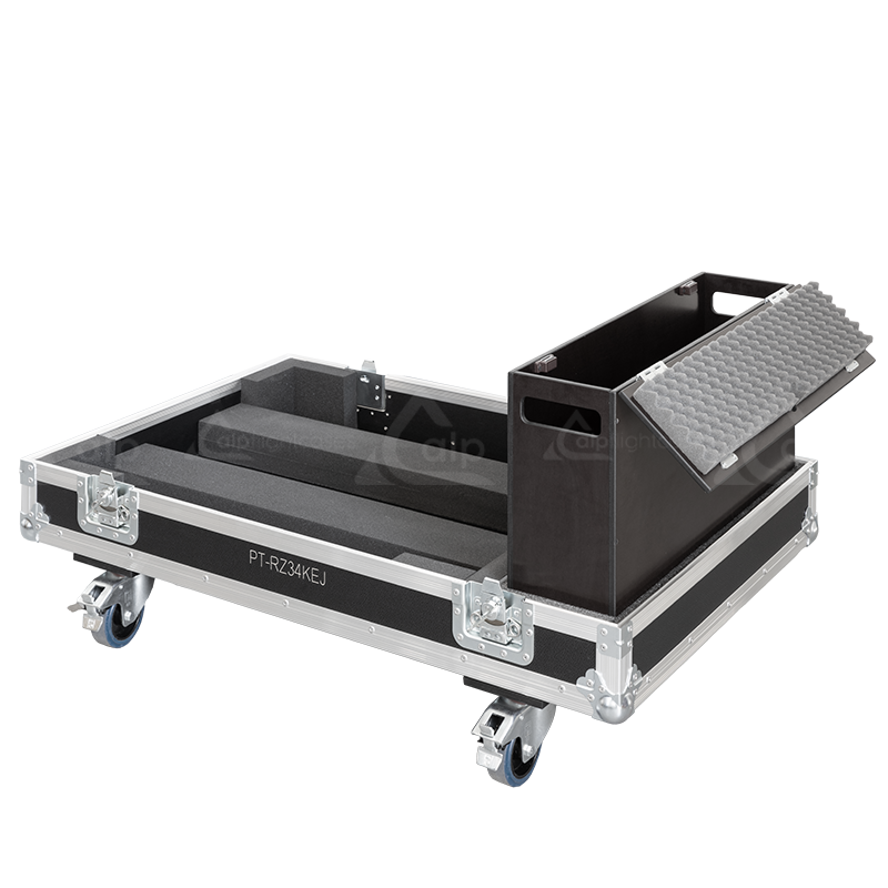Close-up of the heavy-duty 100mm swivel castors, including the quick-lock braking mechanism, ensuring safe mobility across venue surfaces for heavy equipment