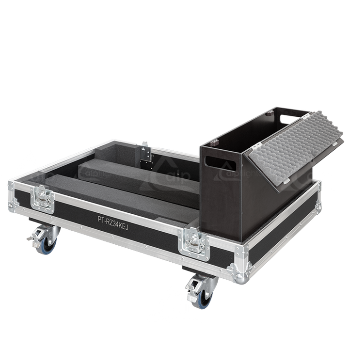 Close-up of the heavy-duty 100mm swivel castors, including the quick-lock braking mechanism, ensuring safe mobility across venue surfaces for heavy equipment
