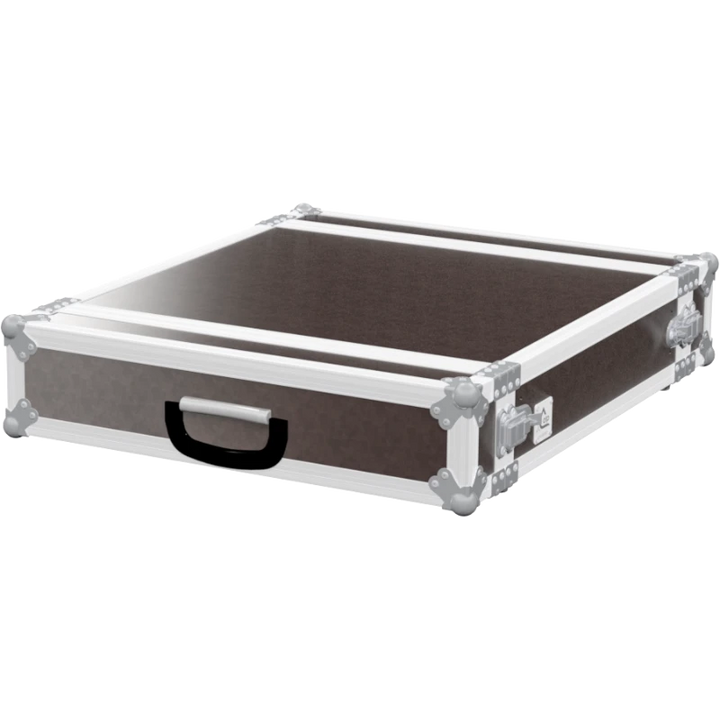 Front view of the professional Rack 2D STD 19 inch 2U 450mm depth flight case by ALP Flight Cases